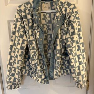 Floral Patterned Jacket in Blue and White